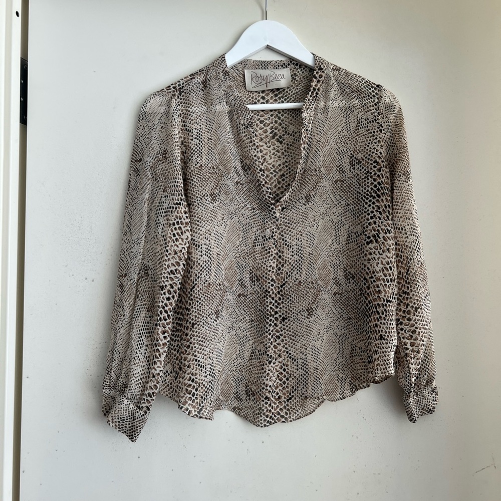 Rory Beca Silk Snake Print Blouse